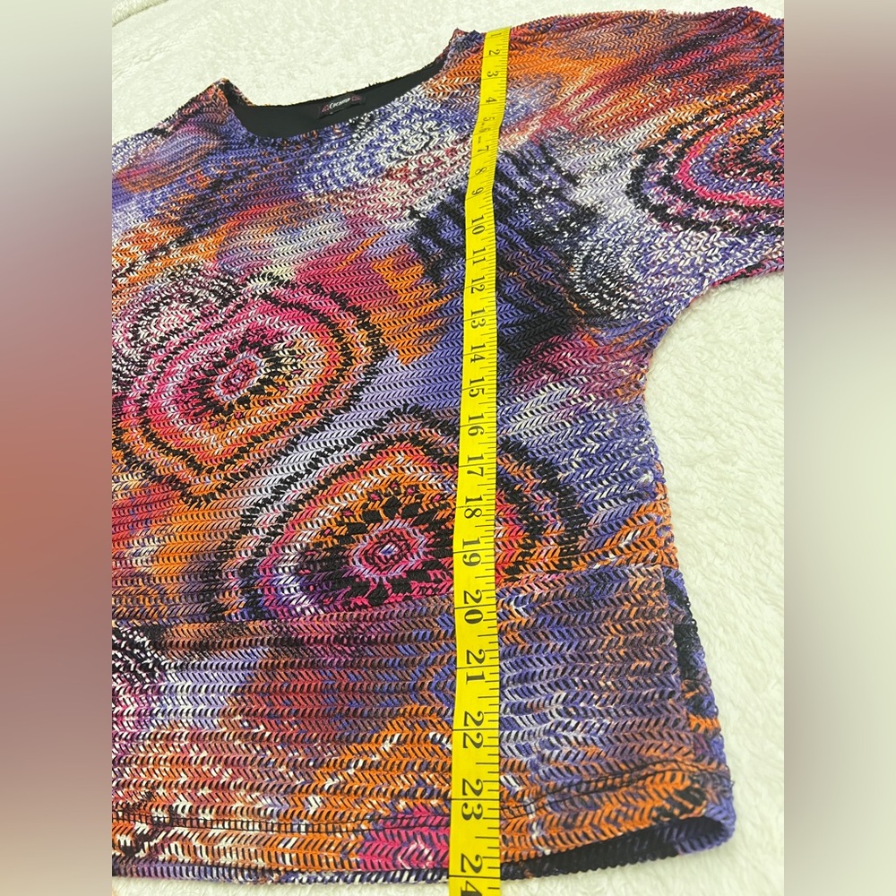 Cocomo Colorful Boho flatter sleeve pullover Top. Size S - Picture 5 of 7